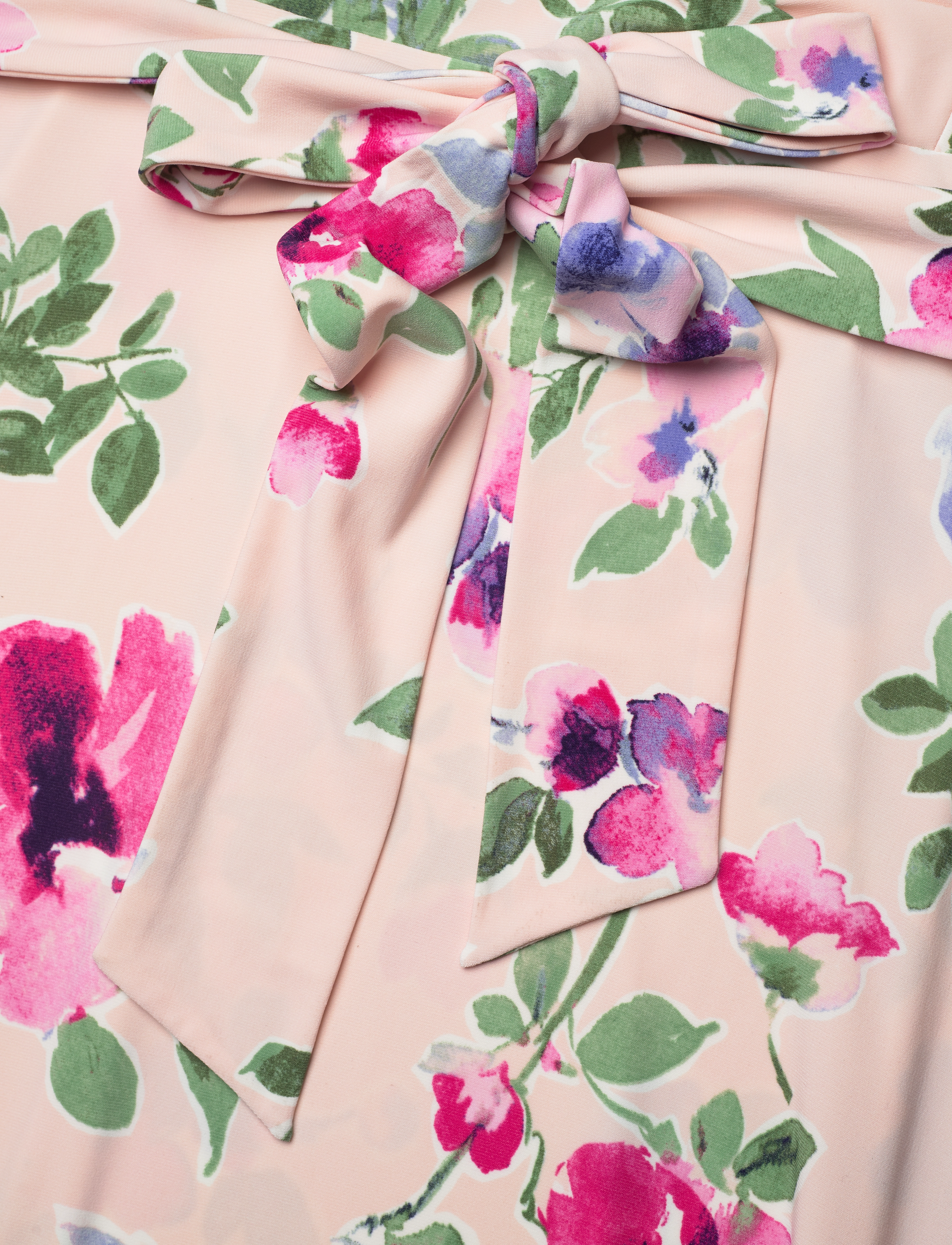 Lauren Ralph Lauren - Floral Surplice Jersey Dress - pink multi - 5