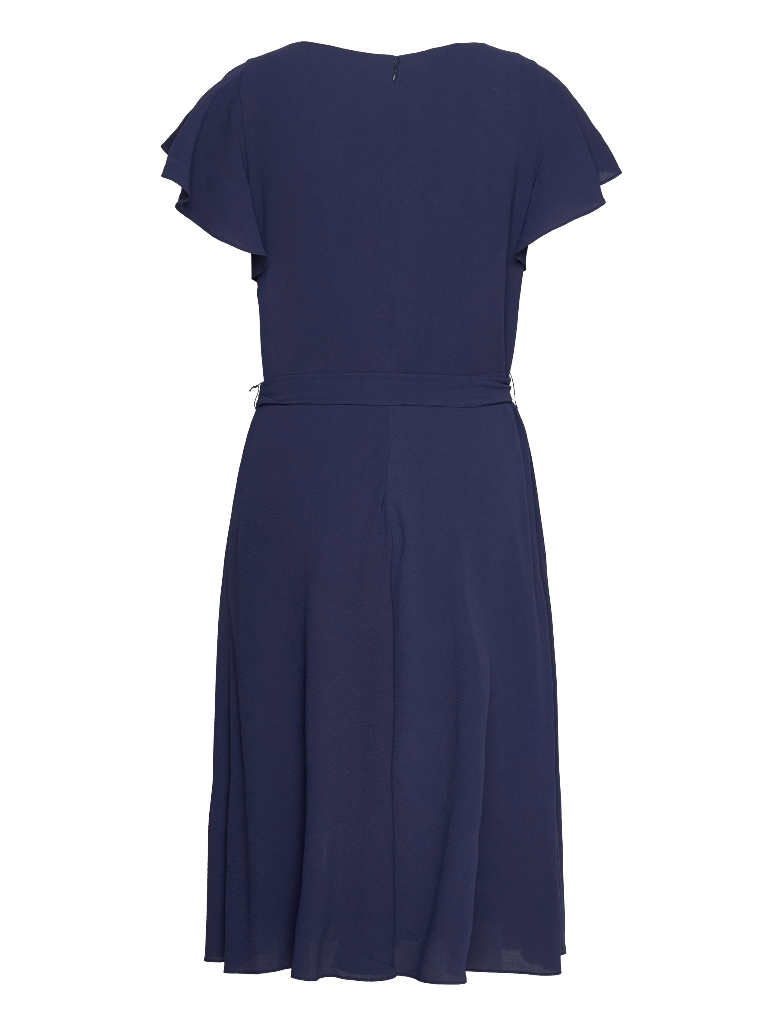 Lauren Ralph Lauren - Belted Bubble Crepe Dress - navy - 1