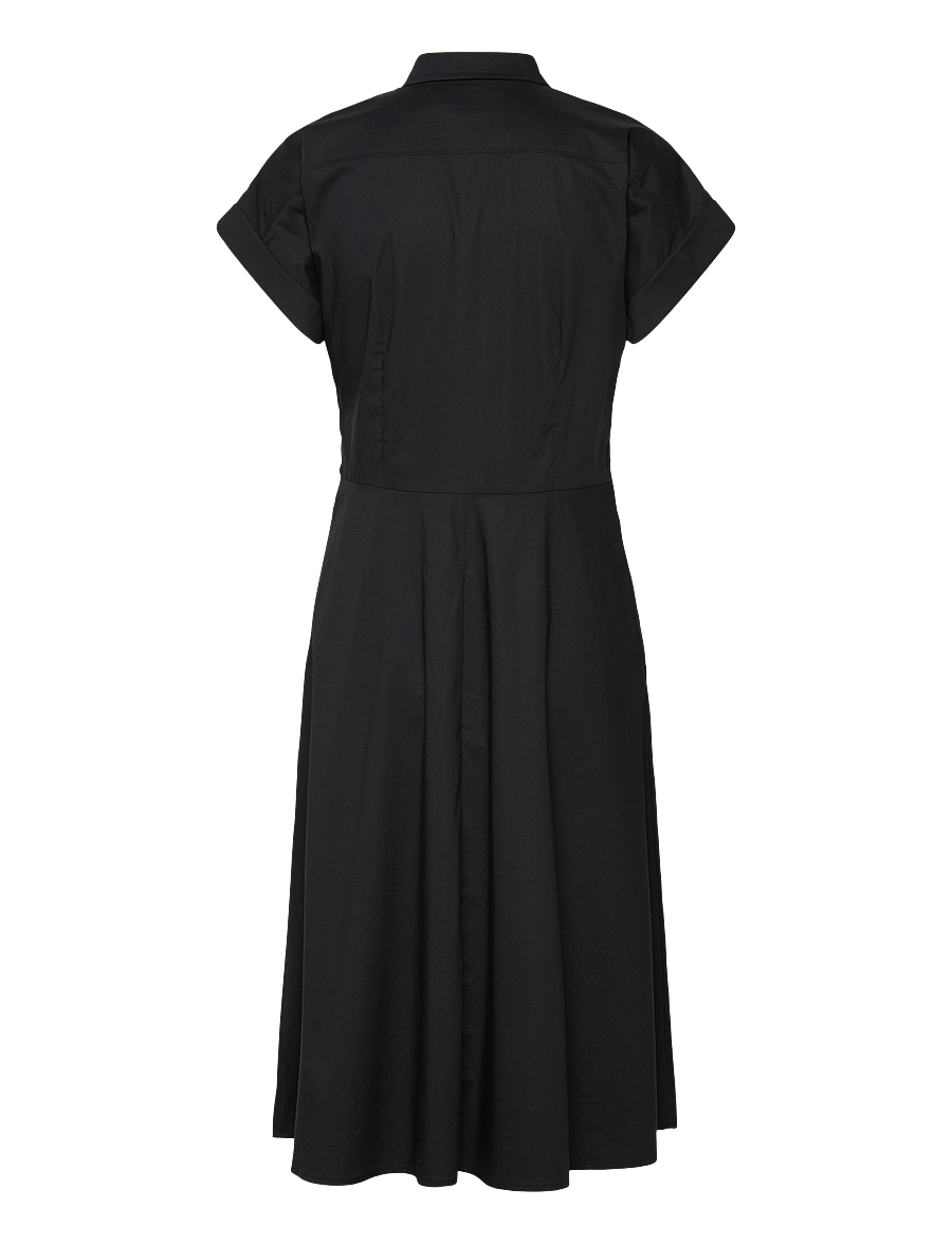 Lauren Ralph Lauren - Twist-Front Cotton-Blend Shirtdress - hemdkleider - black - 1
