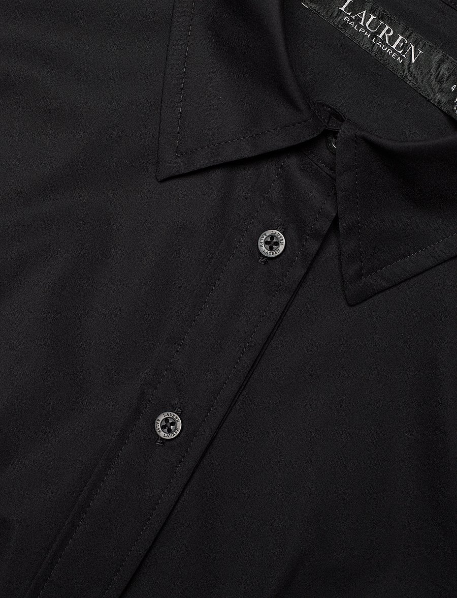 Lauren Ralph Lauren - Twist-Front Cotton-Blend Shirtdress - hemdkleider - black - 2