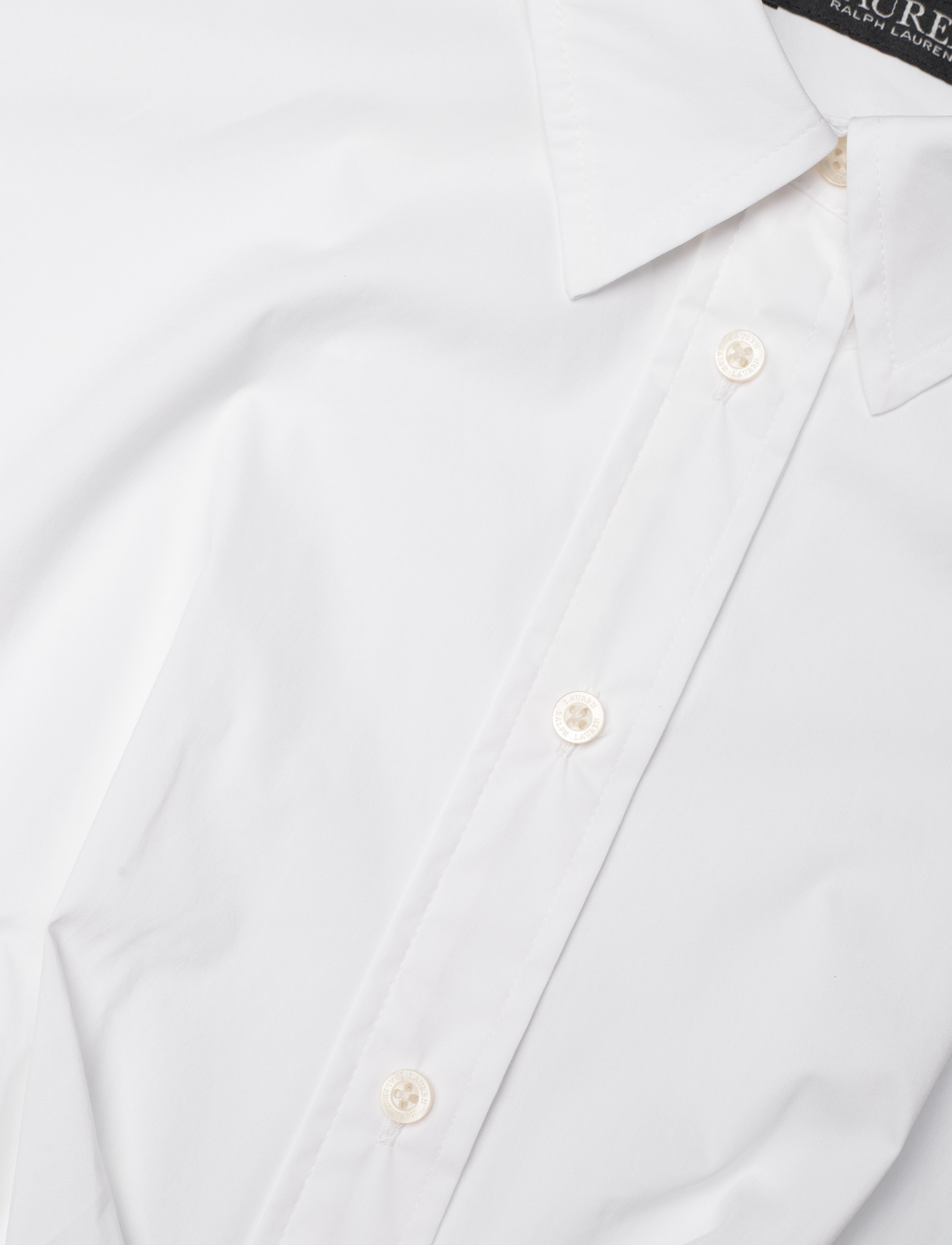 Lauren Ralph Lauren - Twist-Front Cotton-Blend Shirtdress - white - 2