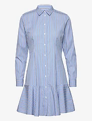 Lauren Ralph Lauren - Striped Cotton Broadcloth Shirtdress - särkkleidid - blue/white multi - 0