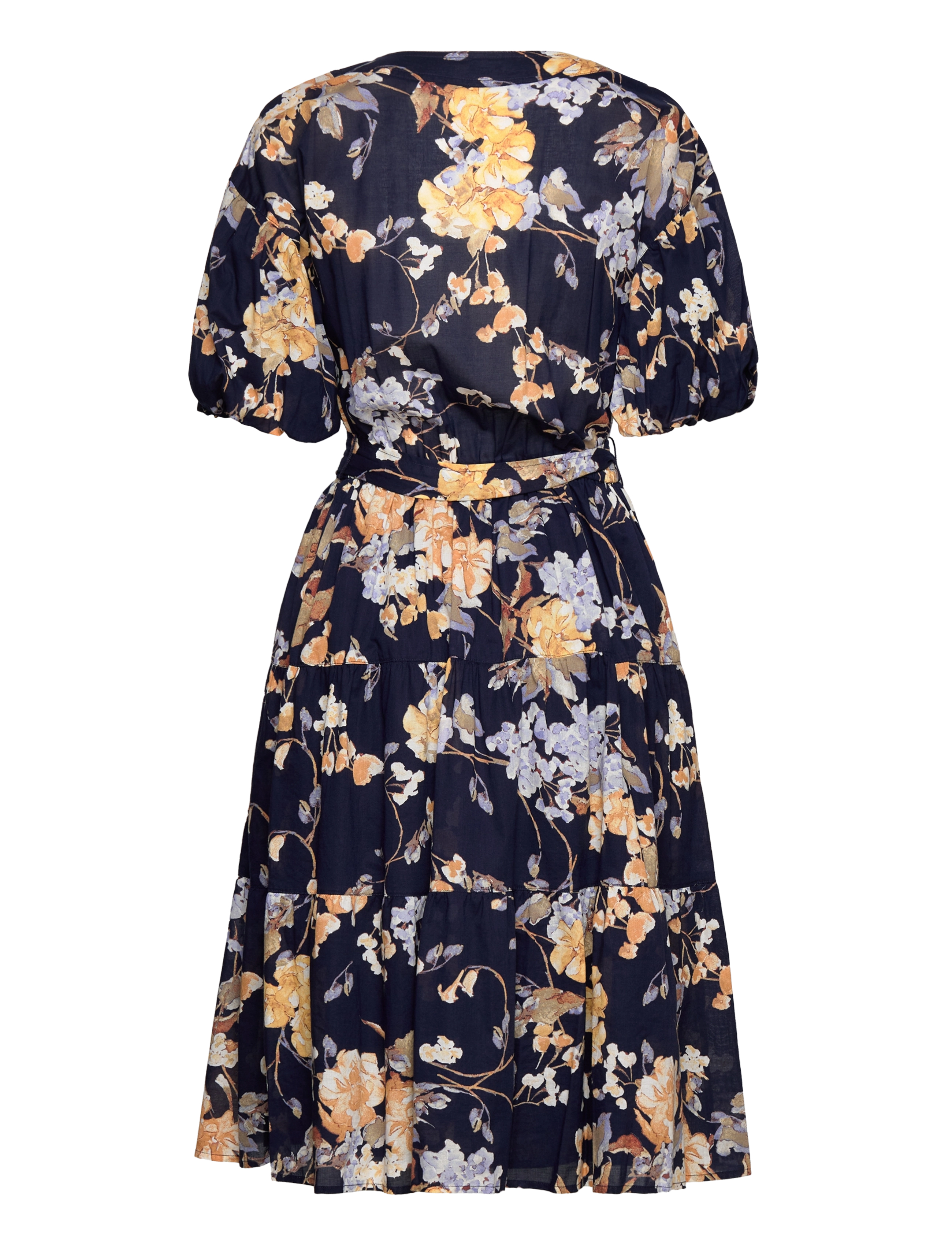 Lauren Ralph Lauren - Floral Belted Cotton Voile Dress - navy multi - 1