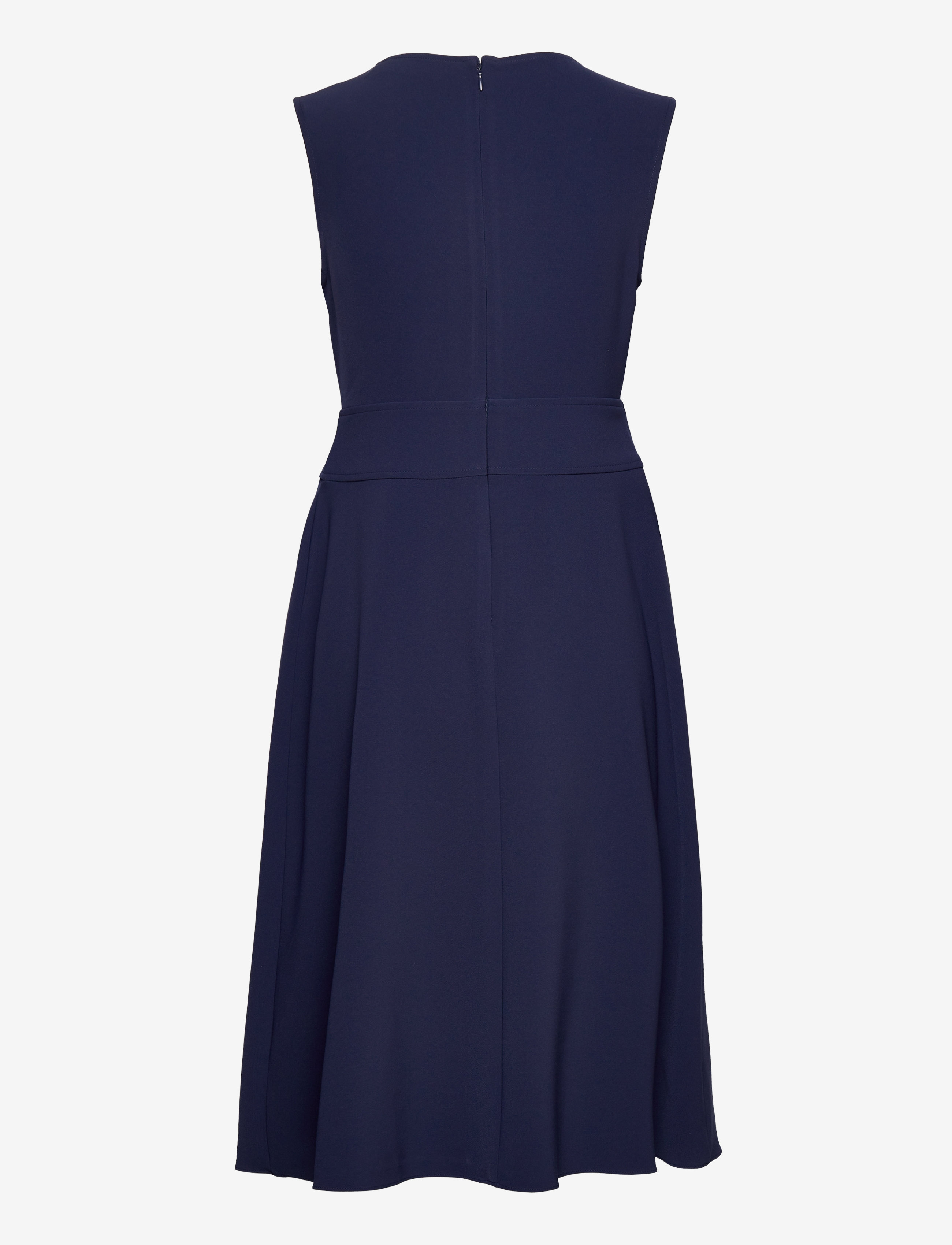 Lauren Ralph Lauren - Buckle-Trim Double-Faced Crepe Dress - navy - 3
