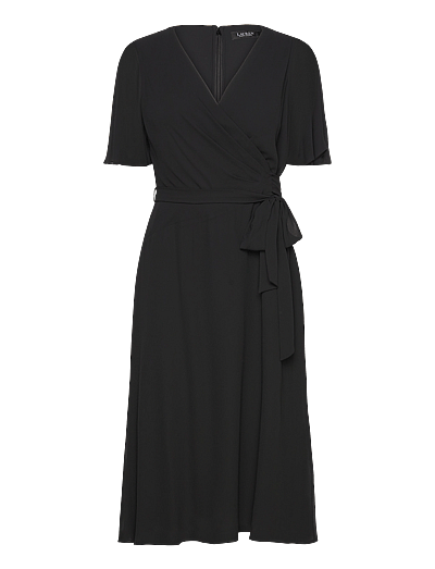 Lauren Ralph Lauren Belted Georgette Dress - Hõlmikkleidid - BLACK / black