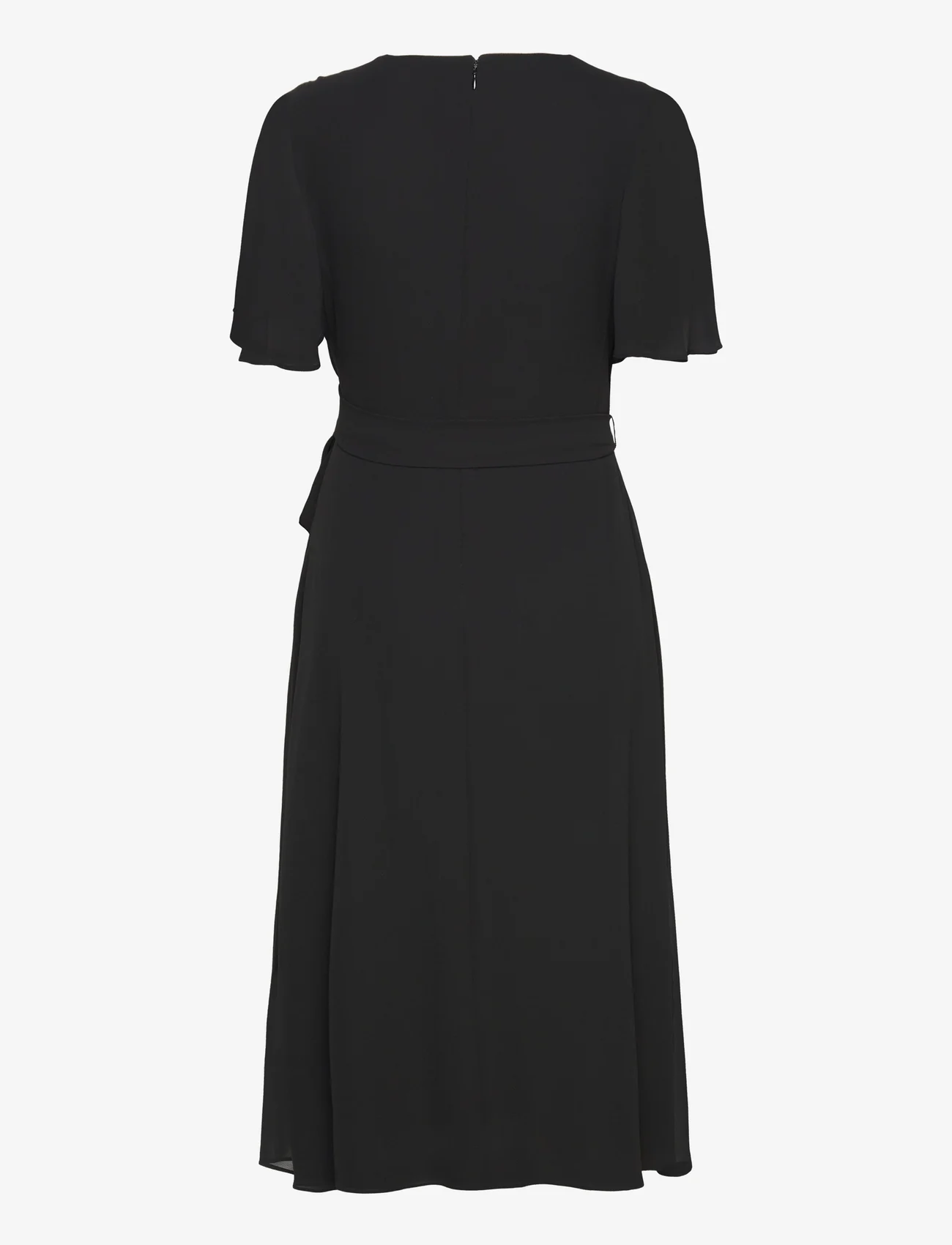 Lauren Ralph Lauren - Belted Georgette Dress - susiaučiamosios suknelės - black - 1
