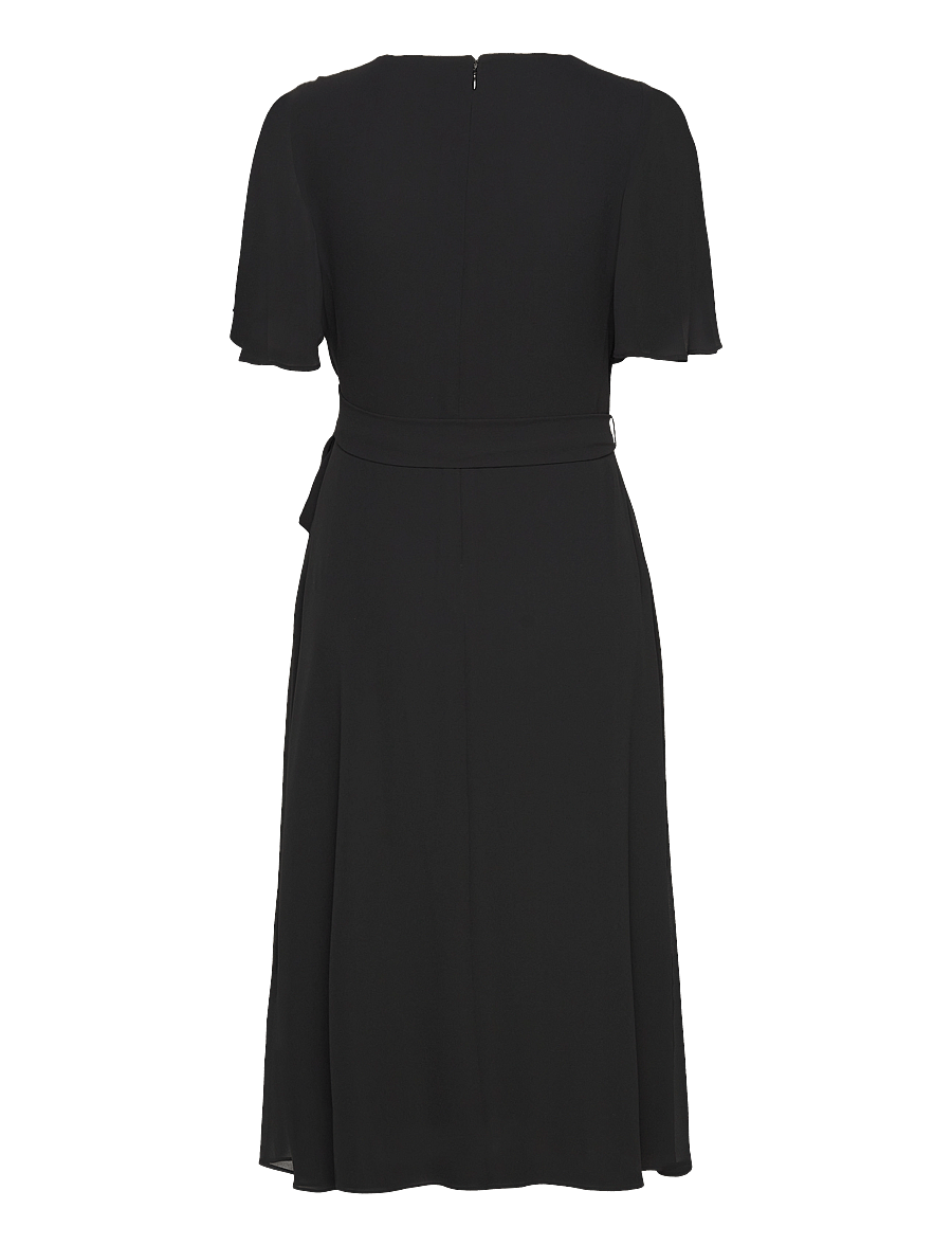 Lauren Ralph Lauren - Belted Georgette Dress - robes portefeuille - black - 1