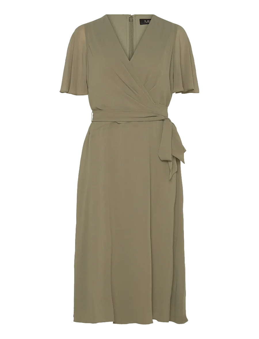 Lauren Ralph Lauren - Belted Georgette Dress - robes portefeuille - sage green - 0