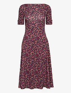 Floral Stretch Cotton Midi Dress, Lauren Ralph Lauren