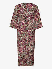 Lauren Ralph Lauren - Floral Jersey Tie-Front Midi Dress - kietaisumekot - burgundy multi - 2
