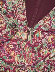 Lauren Ralph Lauren - Floral Jersey Tie-Front Midi Dress - kietaisumekot - burgundy multi - 3