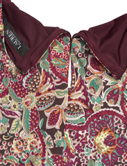 Lauren Ralph Lauren - Floral Jersey Tie-Front Midi Dress - kietaisumekot - burgundy multi - 4