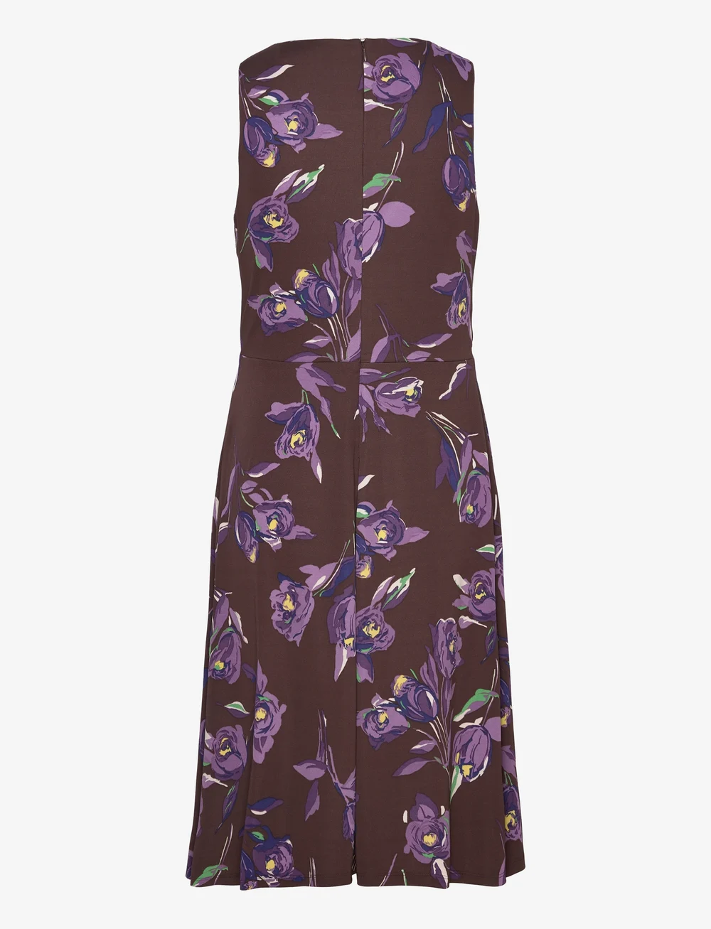 Lauren Ralph Lauren - Floral Surplice Jersey Sleeveless Dress - sommerkleider - brown/purple/mult - 2