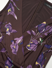 Lauren Ralph Lauren - Floral Surplice Jersey Sleeveless Dress - vasaras kleitas - brown/purple/mult - 3