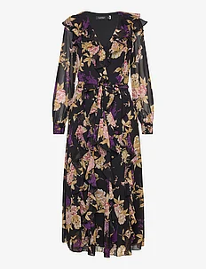 Floral Ruffle-Trim Georgette Dress, Lauren Ralph Lauren