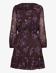 Lauren Ralph Lauren - Floral Ruffle-Trim Georgette Dress - trumpos suknelės - brown/purple/mult - 1