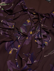 Lauren Ralph Lauren - Floral Ruffle-Trim Georgette Dress - trumpos suknelės - brown/purple/mult - 3