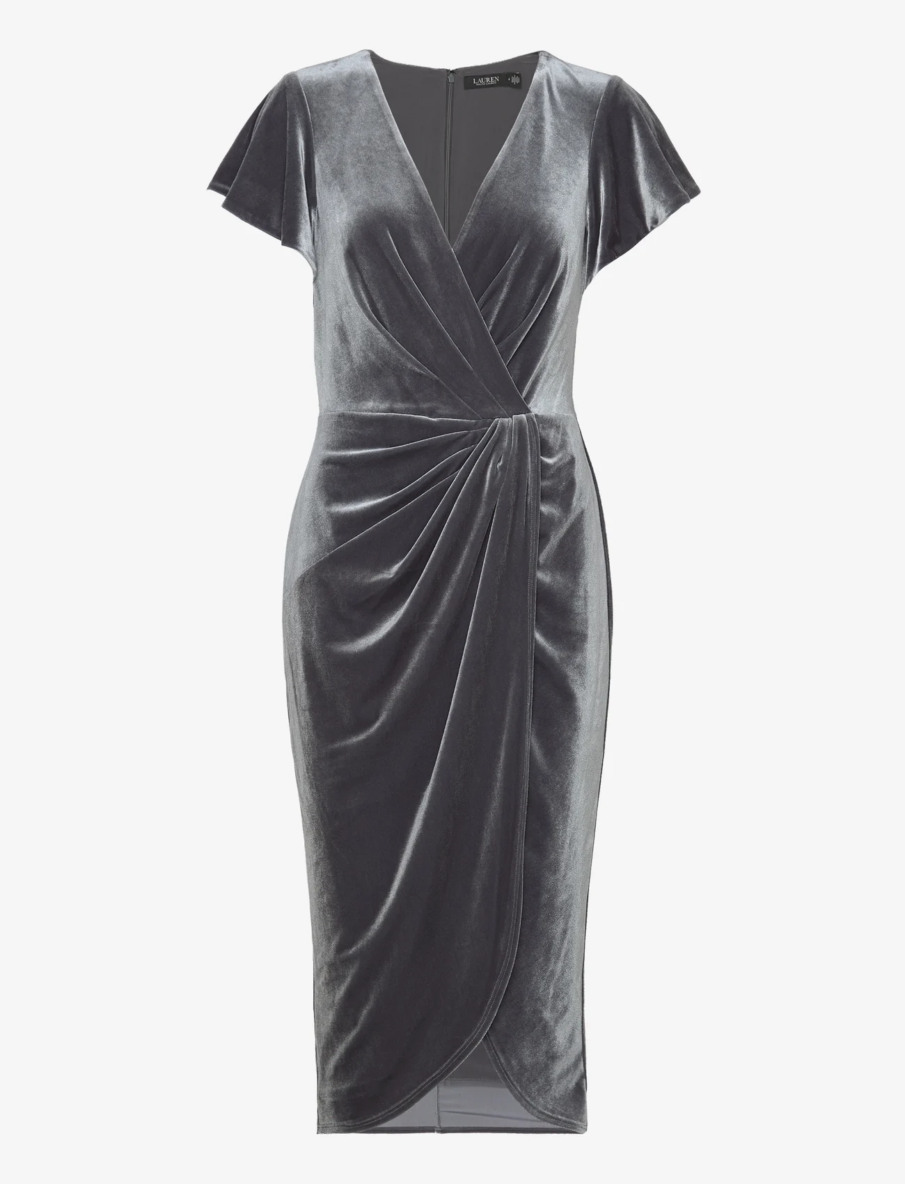Lauren Ralph Lauren - Velvet Flutter-Sleeve Cocktail Dress - ballīšu apģērbs par outlet cenām - dark modern slate - 0