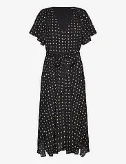 Lauren Ralph Lauren - Geo-Print Crepe Flutter-Sleeve Dress - summer dresses - black/tan - 0