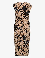 Lauren Ralph Lauren - Palm Frond-Print Jersey Tie-Front Dress - festkjoler - tan/black - 1