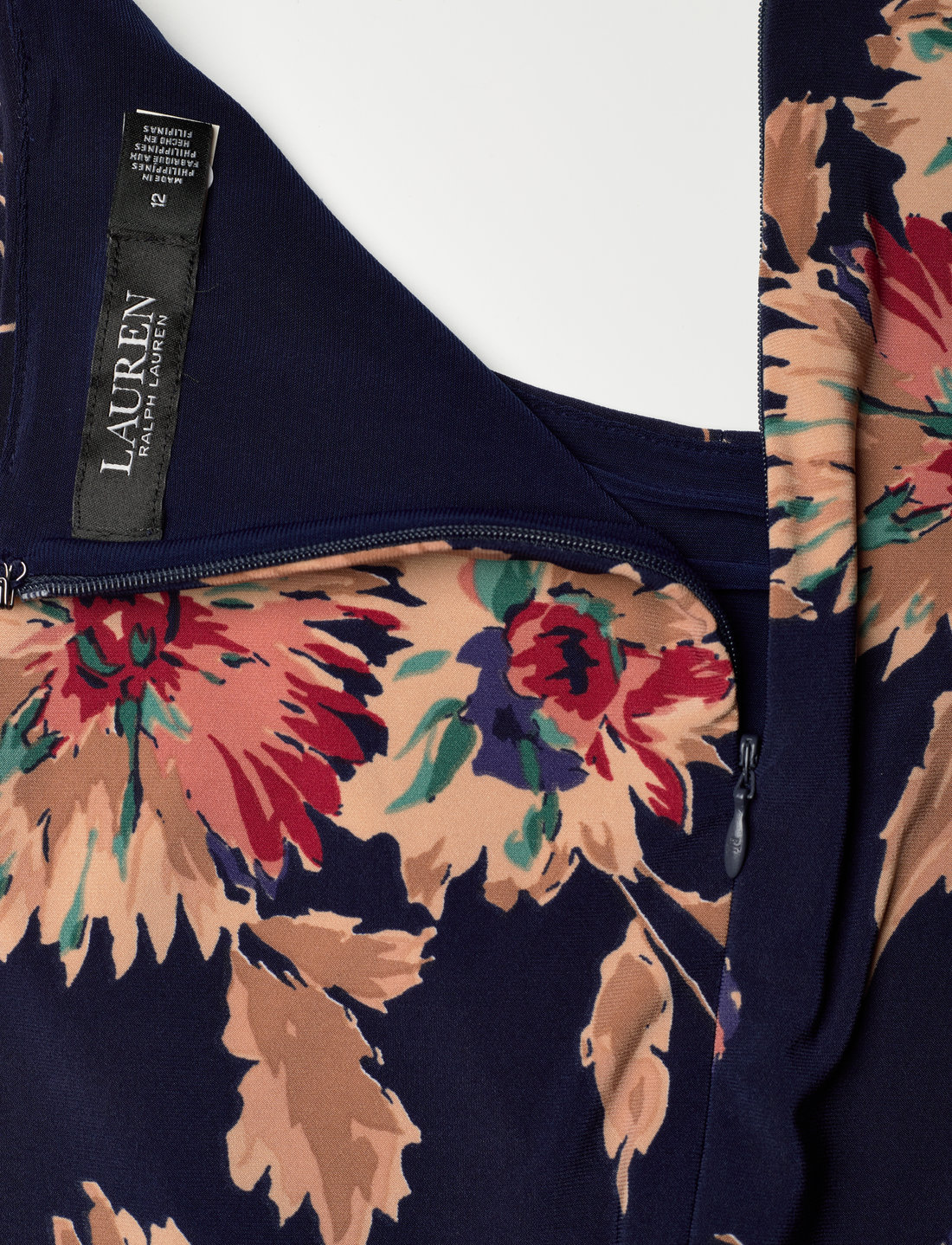 Floral Twist Front Stretch Jersey Dress