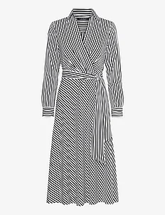 Striped Surplice Crepe Midi Dress, Lauren Ralph Lauren