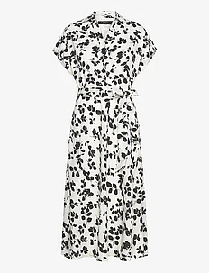 Leaf-Print Belted Crepe Dress, Lauren Ralph Lauren