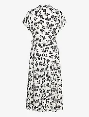 Lauren Ralph Lauren - Leaf-Print Belted Crepe Dress - skjortekjoler - cream/black - 1