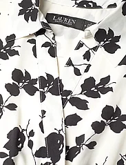 Lauren Ralph Lauren - Leaf-Print Belted Crepe Dress - skjortekjoler - cream/black - 2