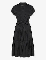 Lauren Ralph Lauren - Belted Cotton-Blend Tiered Dress - midikleider - black - 0