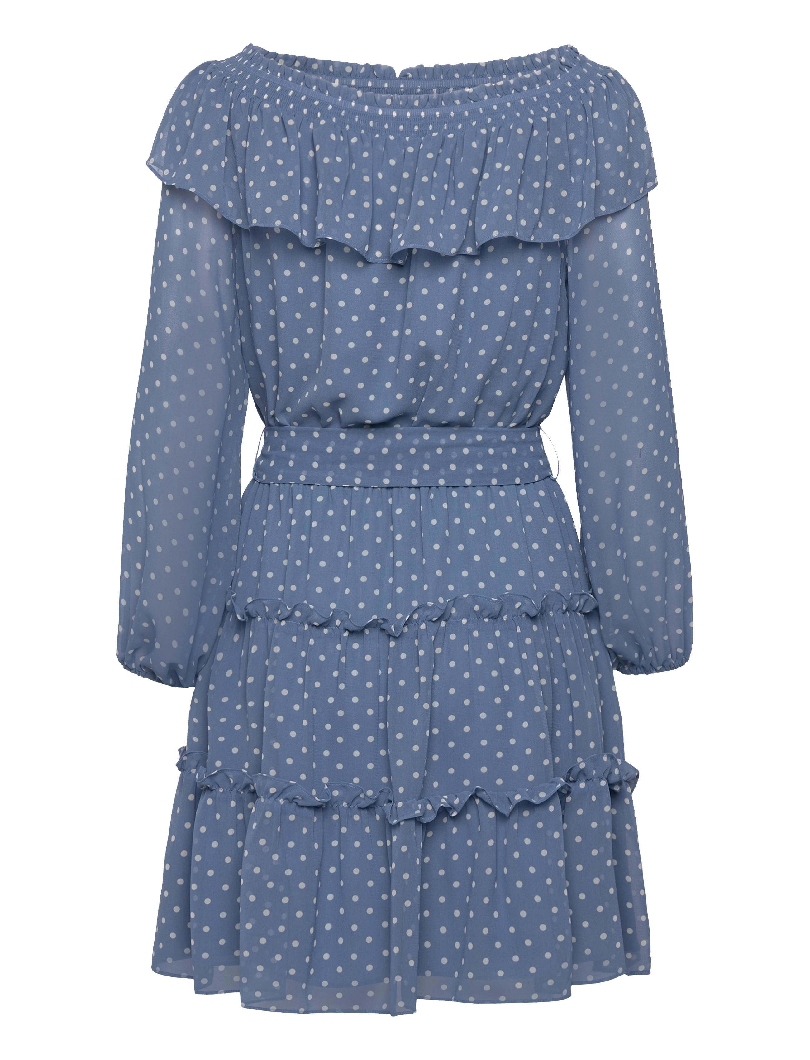 Lauren Ralph Lauren - Print Georgette Off-the-Shoulder Dress - blue/cream - 1
