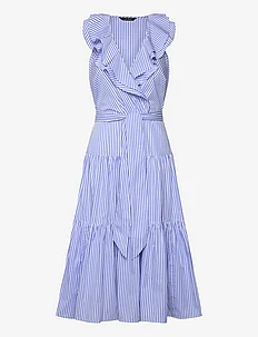Striped Cotton Broadcloth Surplice Dress, Lauren Ralph Lauren