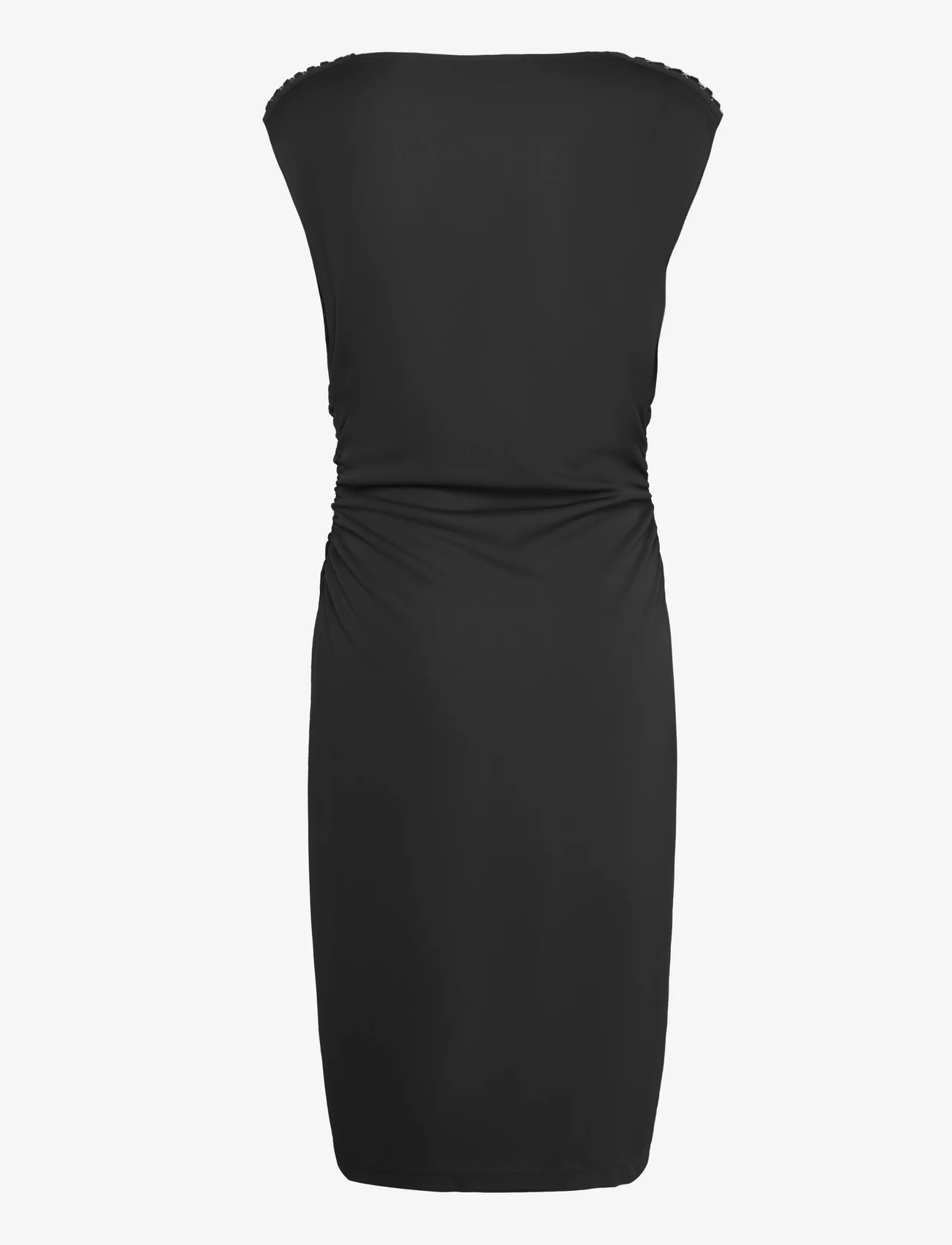 Lauren Ralph Lauren - Chain-Trim Stretch Jersey Cowlneck Dress - kleitas svinībām - black - 1