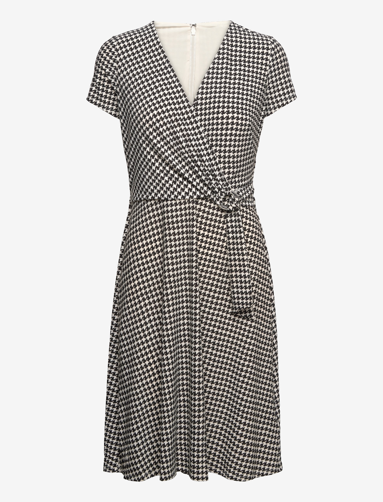Lauren Ralph Lauren Houndstooth Jersey Surplice Dress – midi