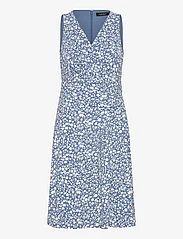 Lauren Ralph Lauren - Floral Surplice Jersey Sleeveless Dress - vasaras kleitas - blue/cream - 0
