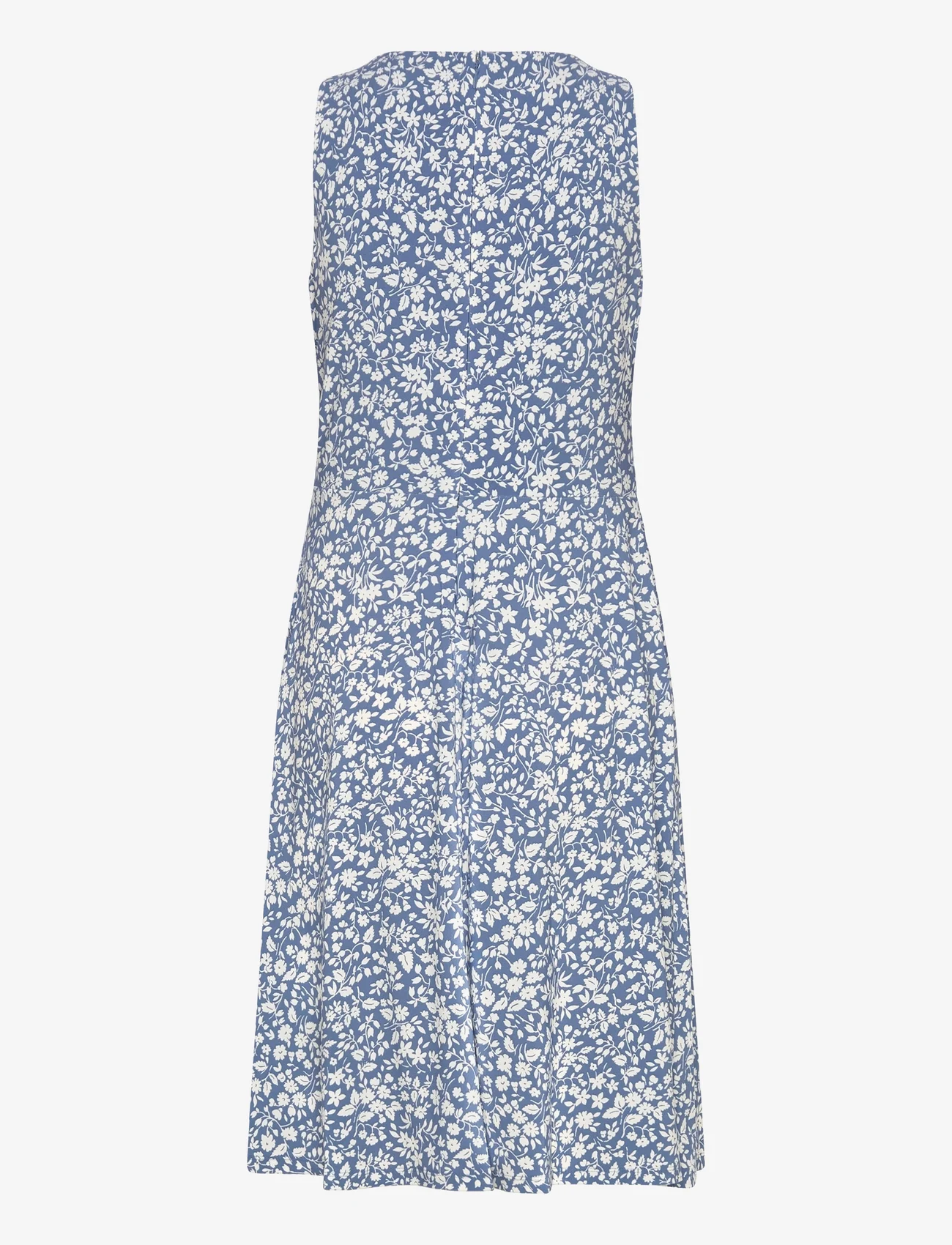 Lauren Ralph Lauren - Floral Surplice Jersey Sleeveless Dress - vasarinės suknelės - blue/cream - 1