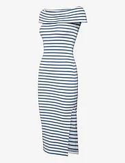 Lauren Ralph Lauren - Striped Off-the-Shoulder Midi Dress - sommerkjoler - white/pale azure - 2