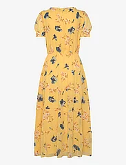 Lauren Ralph Lauren - Floral Georgette Puff-Sleeve Midi Dress - kesämekot - yellow multi - 1