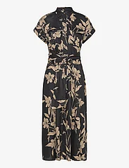 Lauren Ralph Lauren - Floral Belted Linen Shirtdress - sukienki koszulowe - black/tan - 0