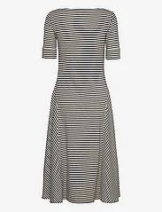Lauren Ralph Lauren - Striped Stretch Cotton Midi Dress - t-kreklu kleitas - black/mascarpone - 1