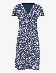 Lauren Ralph Lauren - Floral Stretch Jersey Surplice Dress - kesämekot - blue/cream - 0