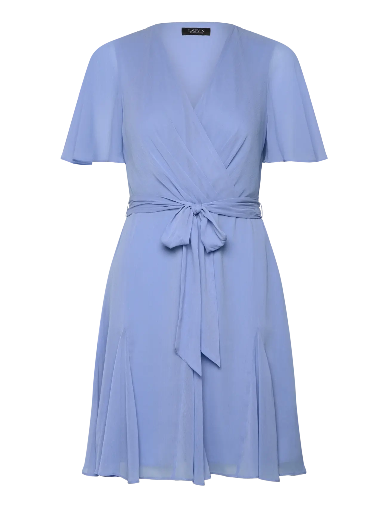 Lauren Ralph Lauren Crinkle Georgette Surplice Dress - Tøj - SKY BLUE / blue