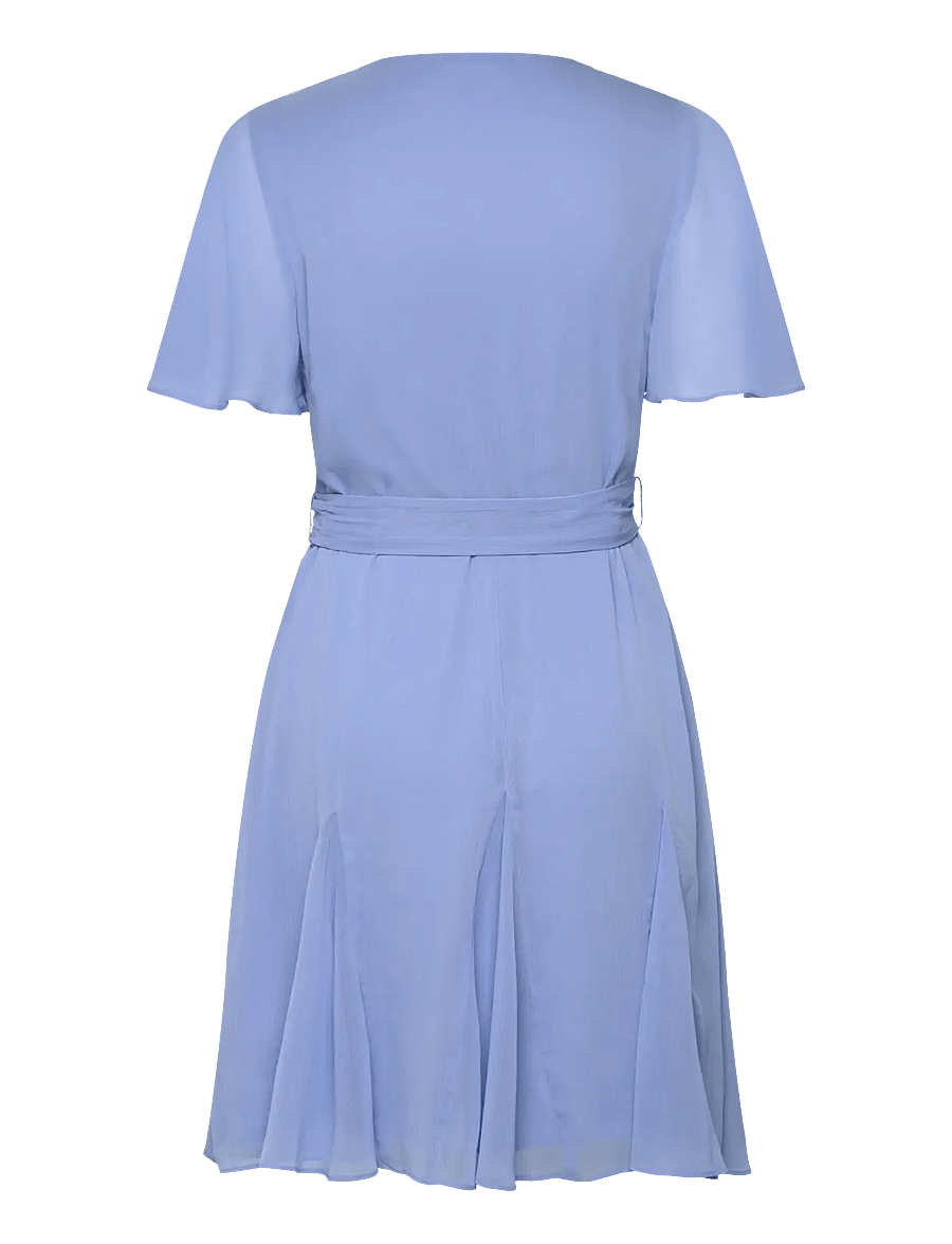 Lauren Ralph Lauren - Crinkle Georgette Surplice Dress - midikleider - sky blue - 1