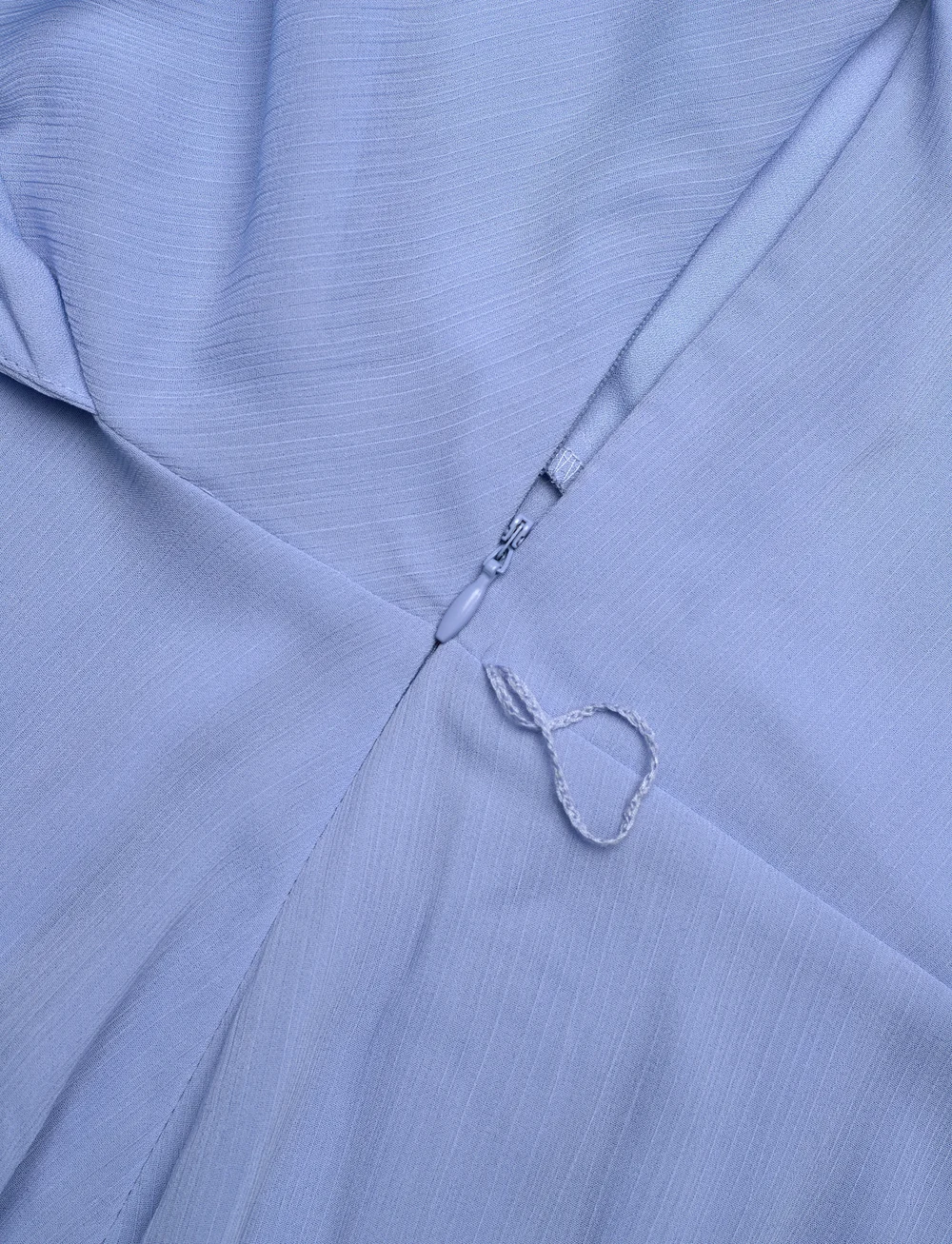 Lauren Ralph Lauren - Crinkle Georgette Surplice Dress - midikleider - sky blue - 3