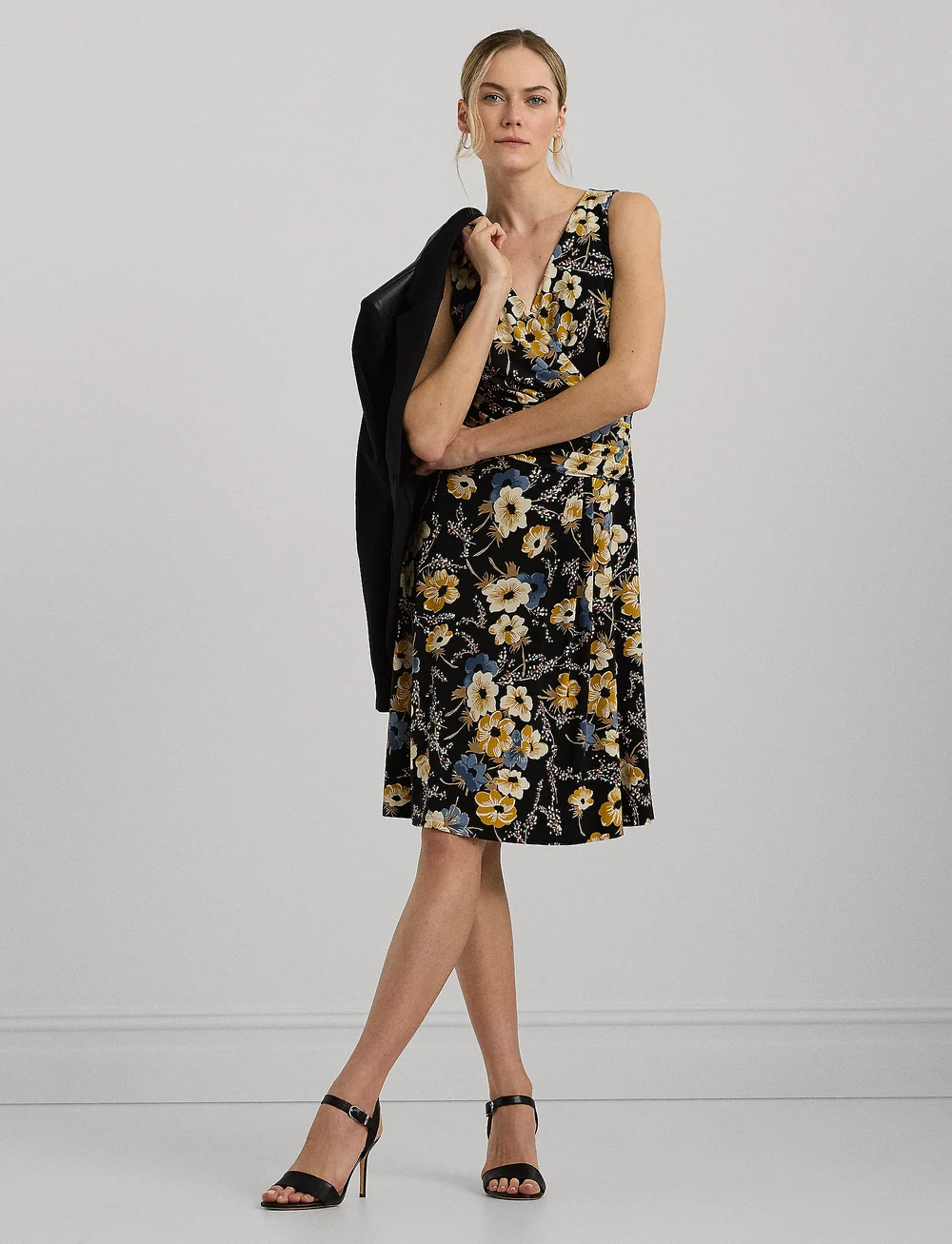 Black jersey dress sleeveless sales