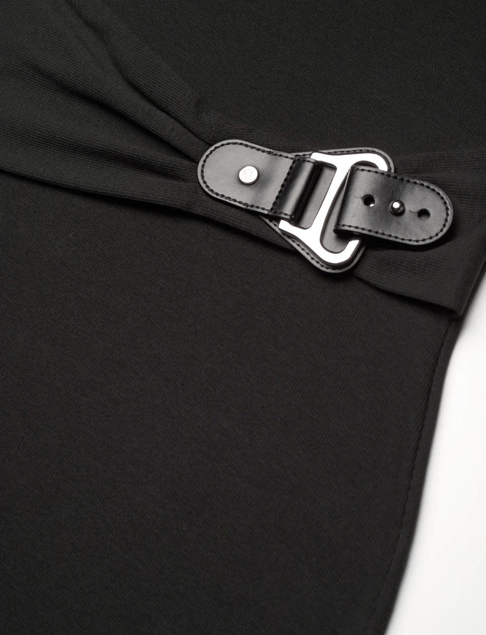 Lauren Ralph Lauren - Buckle-Trim Cotton-Blend Knit Midi Dress - strikkjoler - black - 4