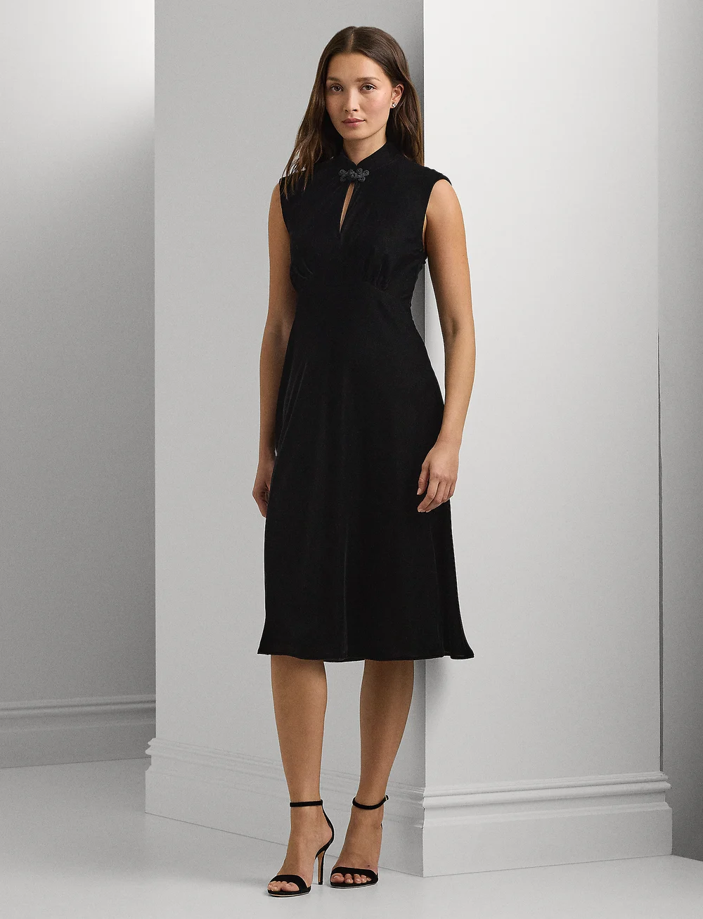 Lauren Ralph Lauren - Velvet Cap-Sleeve Dress - robes de cocktail - black velvet - 0