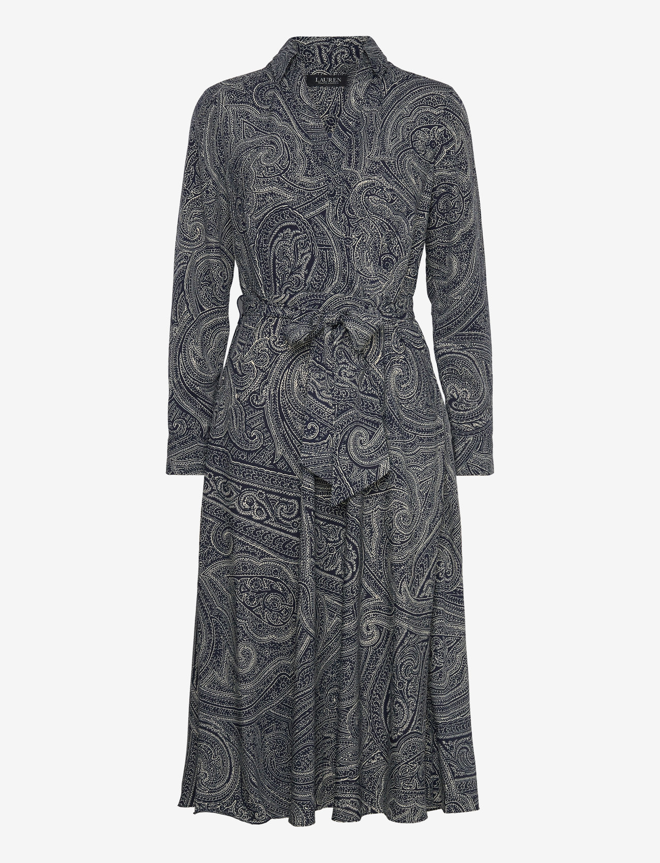 Lauren Ralph Lauren - Paisley Crepe Midi Dress - shirt dresses - navy/cream - 0
