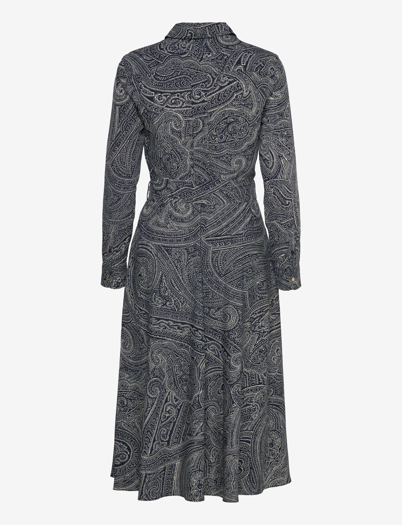 Lauren Ralph Lauren - Paisley Crepe Midi Dress - shirt dresses - navy/cream - 1