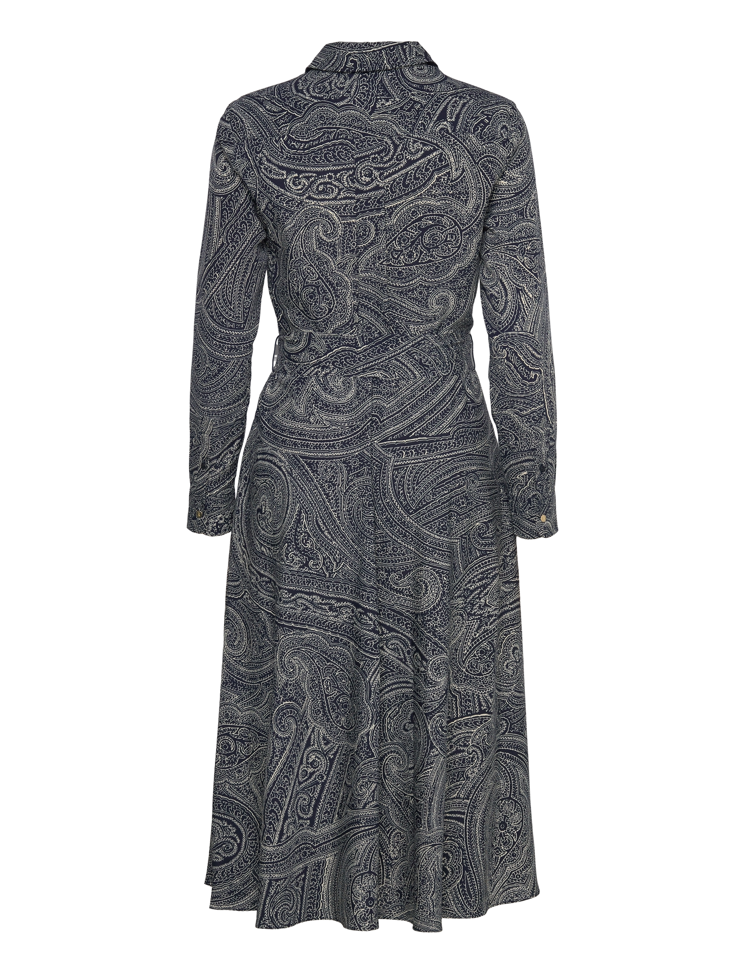 Lauren Ralph Lauren - Paisley Crepe Midi Dress - paitamekot - navy/cream - 1